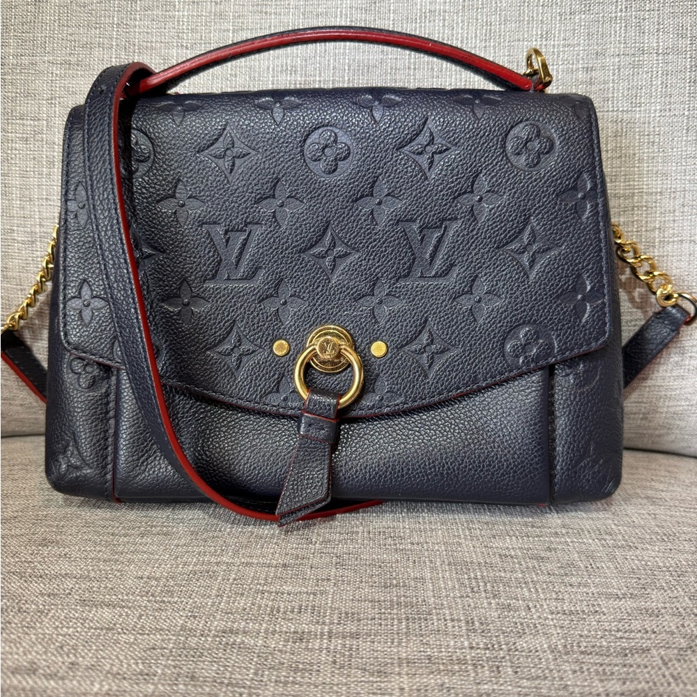 AUTHENTIC Louis Vuitton Empriente Blanche bb Marine Rouge